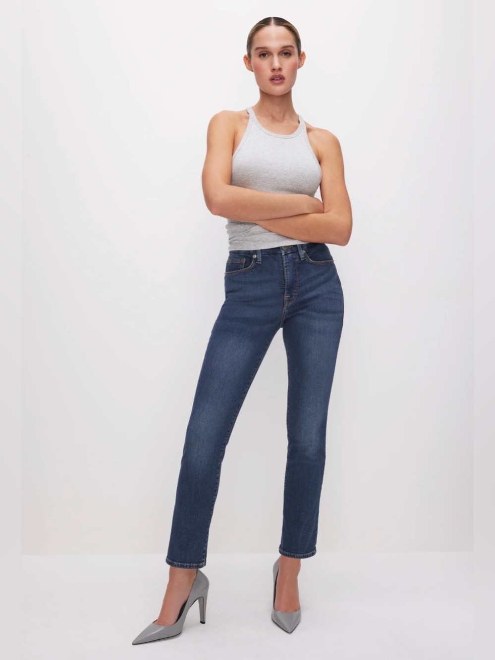 Good American Good Legs Straight Jeans NWOT Sz 0/25